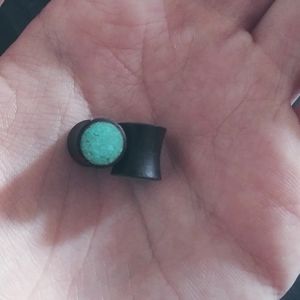 Crushed turquoise and wood gauges
